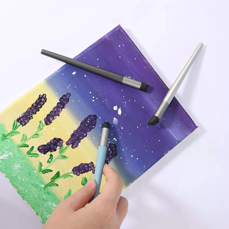

1/3Pcs Reusable Drawing Art Blenders Sponge Pen Pastel Tool For Oil Painting Washable Sketch Rubbing Brush