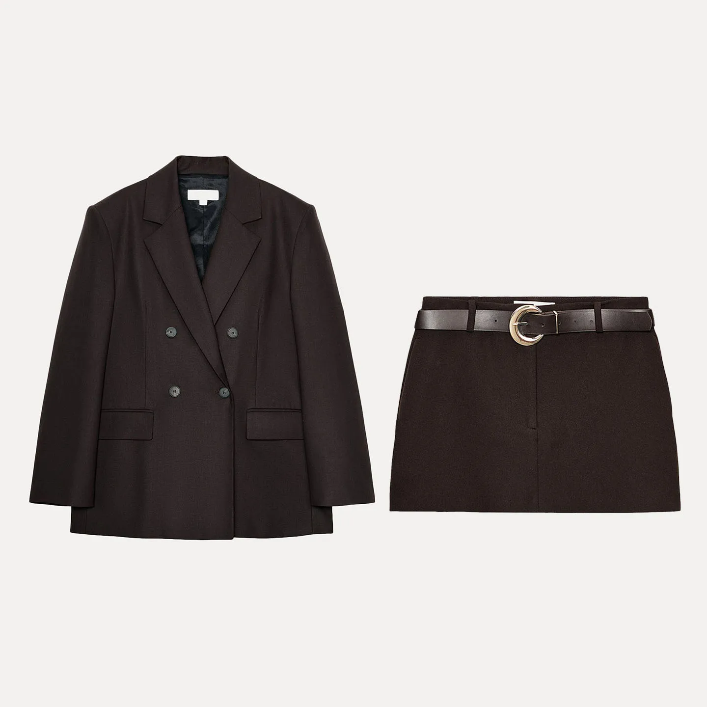 بدلة وسادة الكتف Jaet مع تنورة بحزام فستان أطفال مع سروال داخلي نسائي Faion ملابس خارجية لخريف 2025 Z ماركة ملابس غير رسمية للبالغين