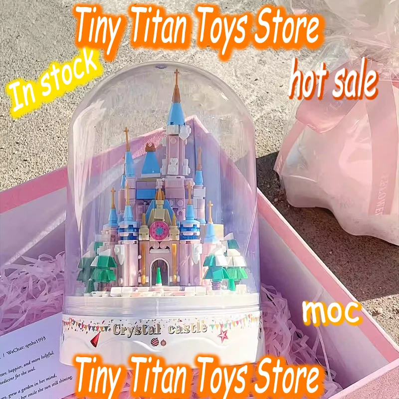 

Dream Castle MOC Sakura building blocks set with dust coverDIY Assembly display Toy Girls Birthday Holiday fans hot Sale Gift