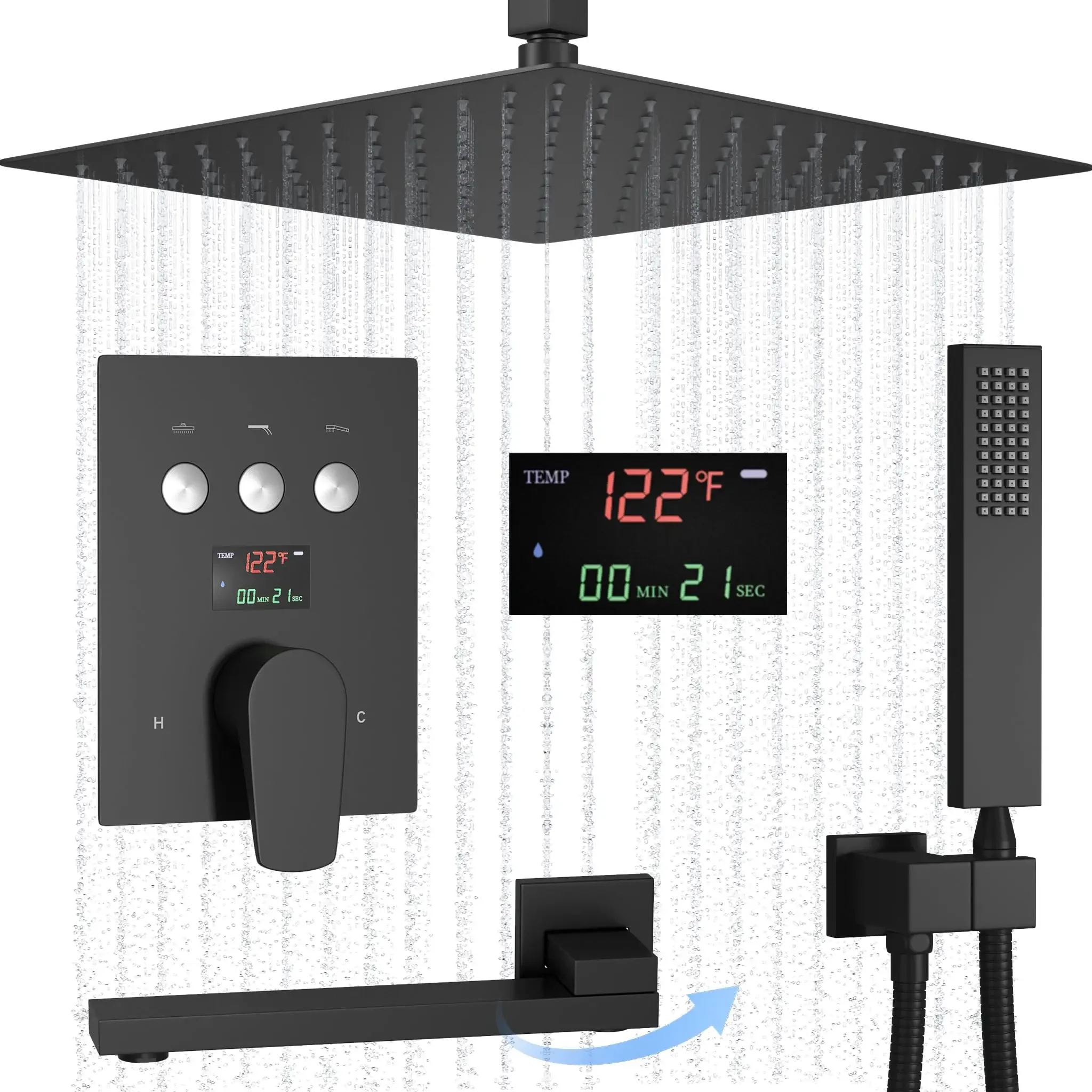 

Настенная душевая система Душевой набор Трехфункциональный встроенный смеситель для душа