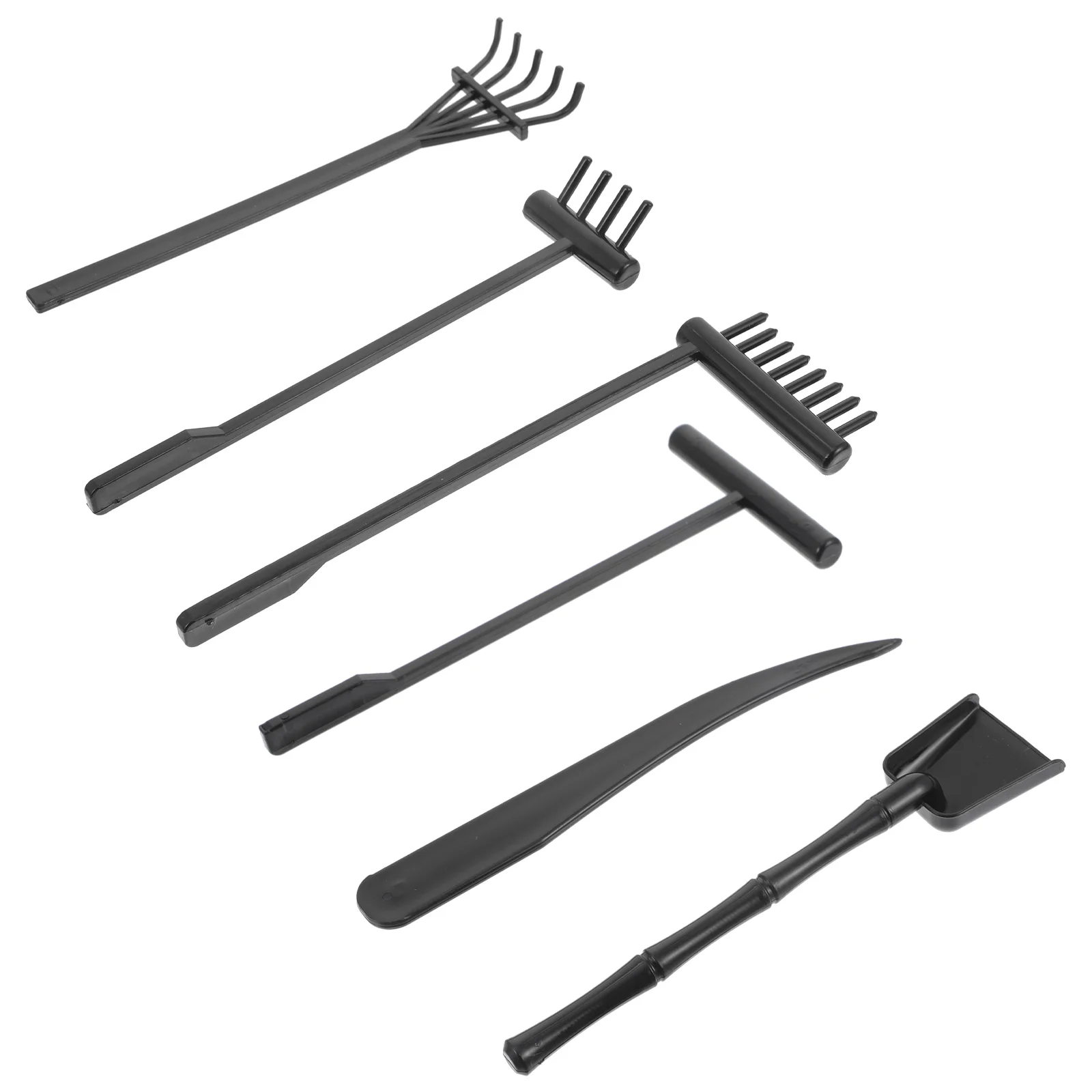 6Pcs Zen Garden Sand Rake Kit Plastic Lightweight Mini Rake Tools For Figurines Miniatures Tine Sand Push Rake Home