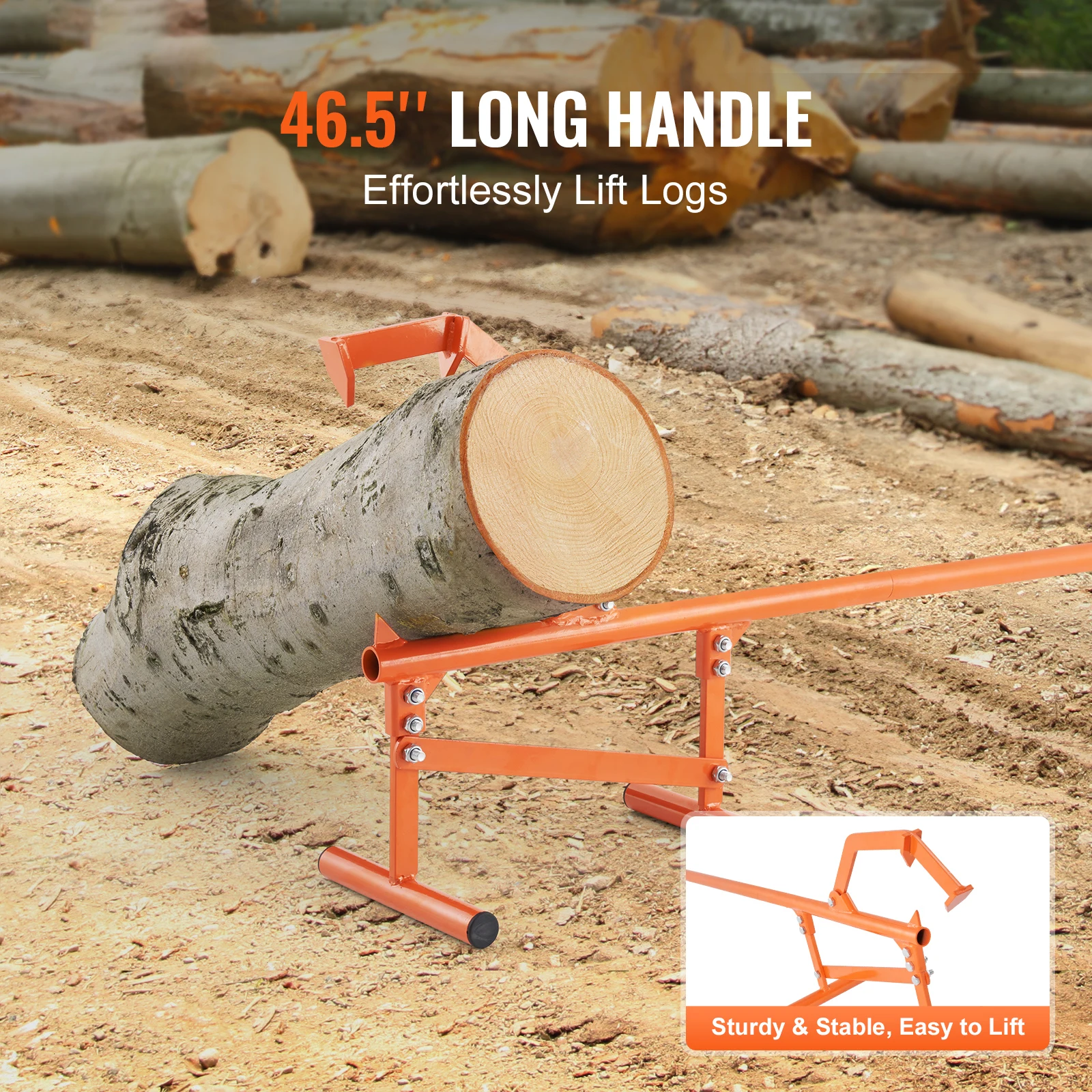 SucceBuy Timberjack 46.5 in Heavy Duty Steel Log Lifter with Adjustable Cant Hook Logging Tools for Logs Ups to 15" Dia Logs — view 2