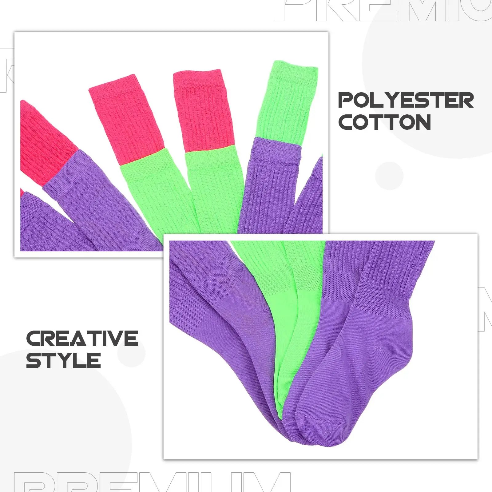 3 Pairs Mid-calf Trendy Colorful Crew Mens Casual Cotton Polyester Washable Gym Novelties Cute Ladies Socks Short Socks