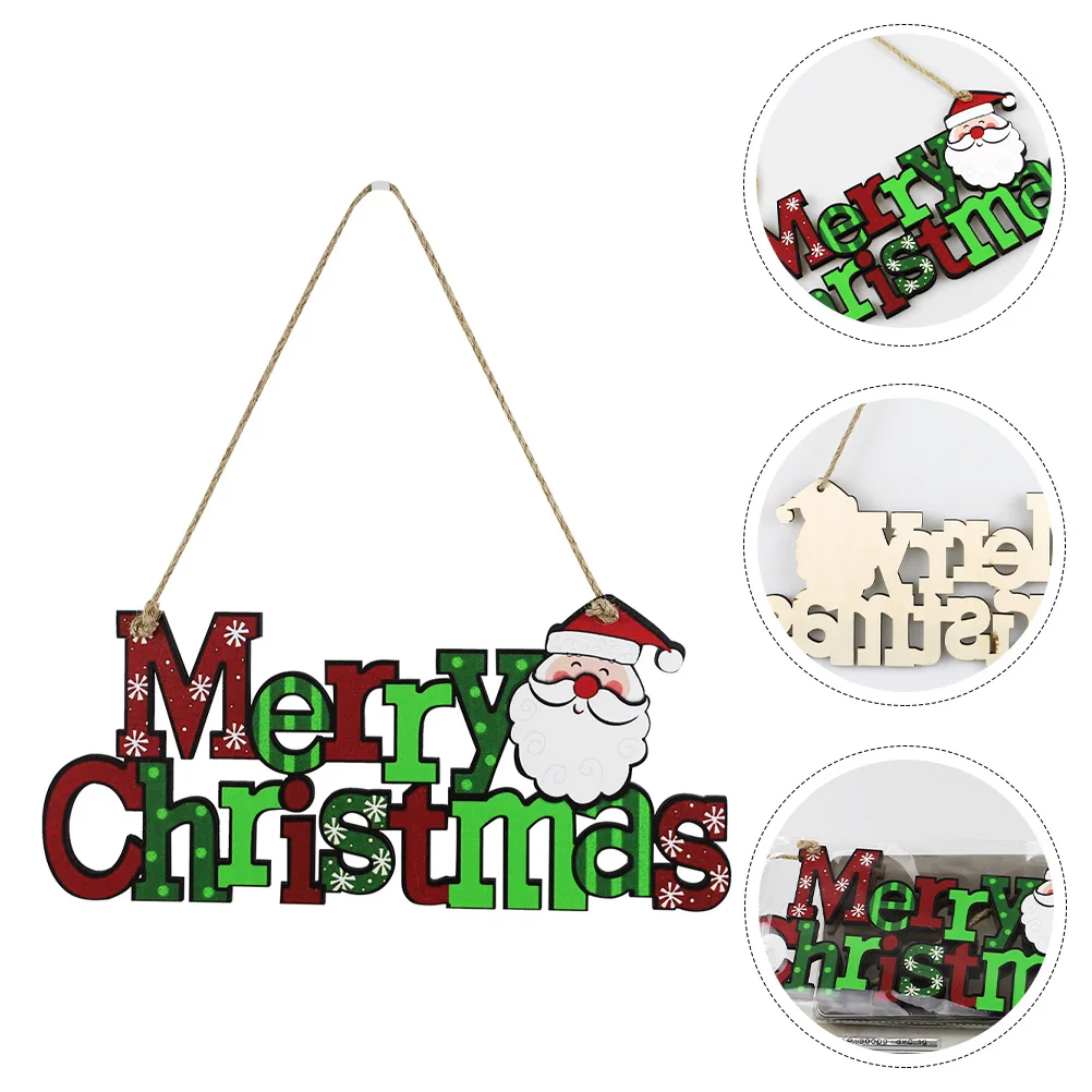 

1Pcs Christmas Door Hanging Sign Hollow-Out Letter Welcome Board Decorative Door Ornament for Home Party Hanging Decor Sign