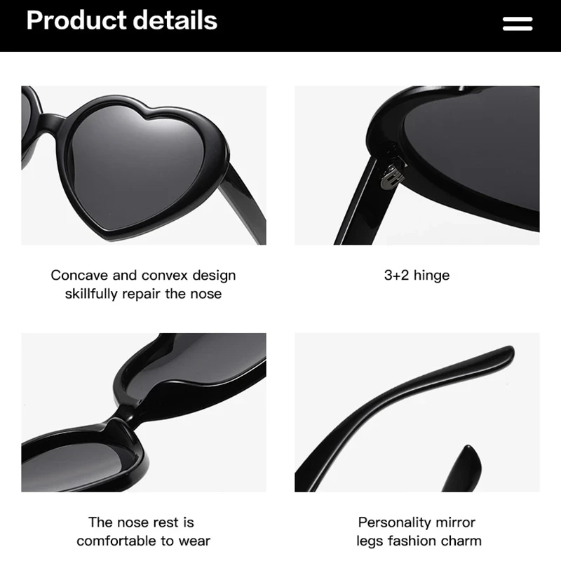 Gafas de sol polarizadas con forma de corazón para mujer, anteojos de sol con gradiente Retro, protección UV400, Unisex