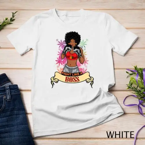 Empowered Black Woman Boxing Magic Kickboxing Girl Fitness Unisex T-shirt