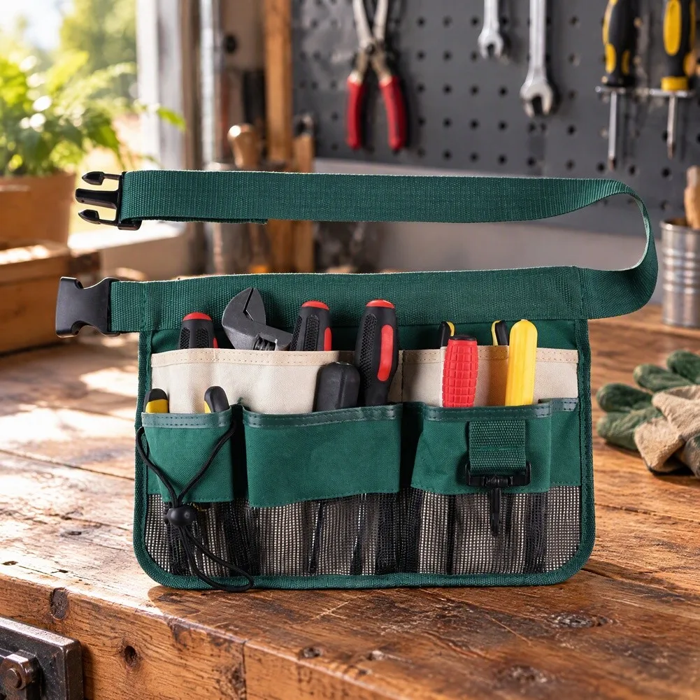 Lightweight Unisex Gardening Tool Belt Apron For Quick Release Pocket With Adjustable Belt Breathable Horticultural Tool Kit