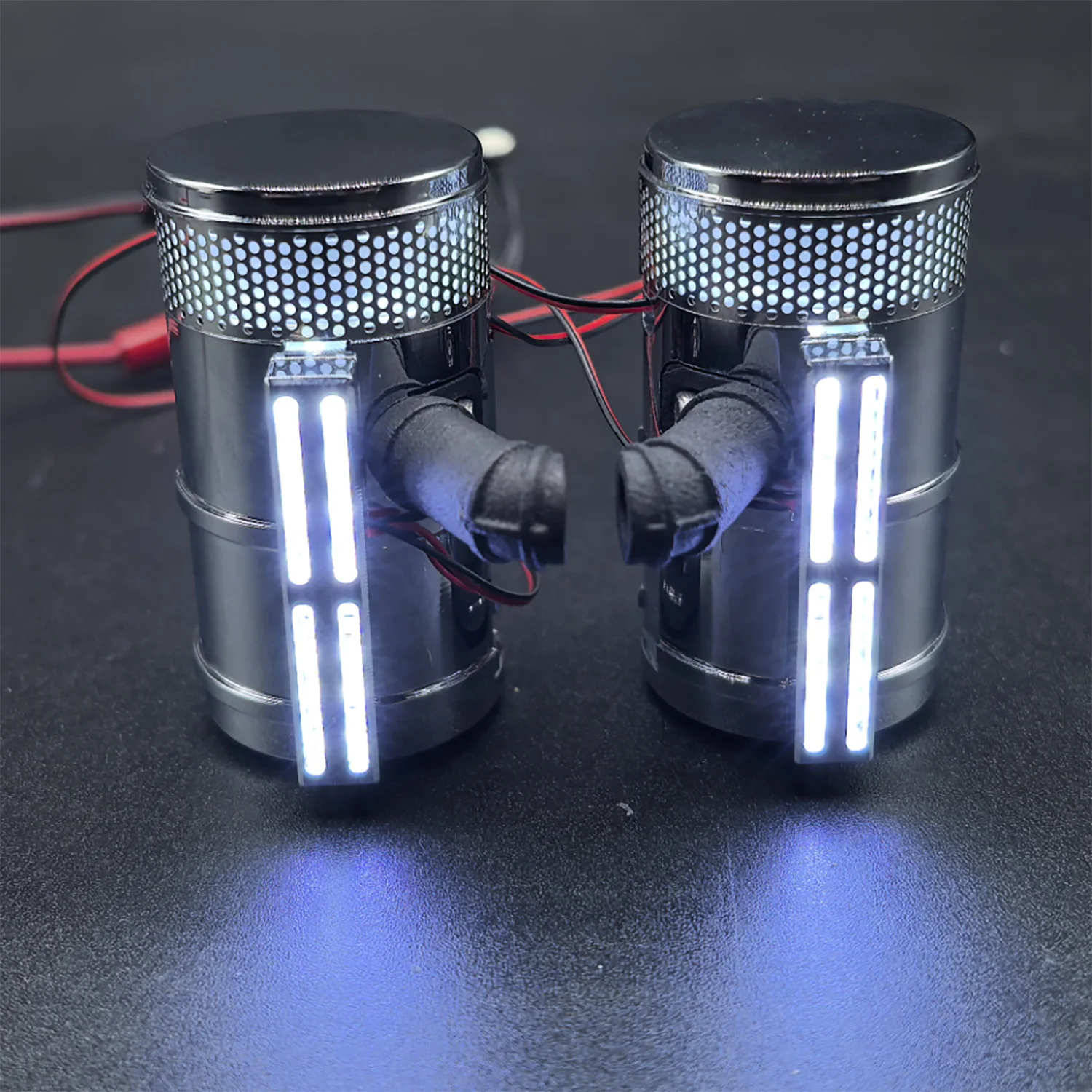 

Воздушный фильтр из сплава со светодиодными полосами для 1/14 DIY TAMIYA с радиоуправлением, тягач 56344 56301, аксессуары для обновления King Hauler