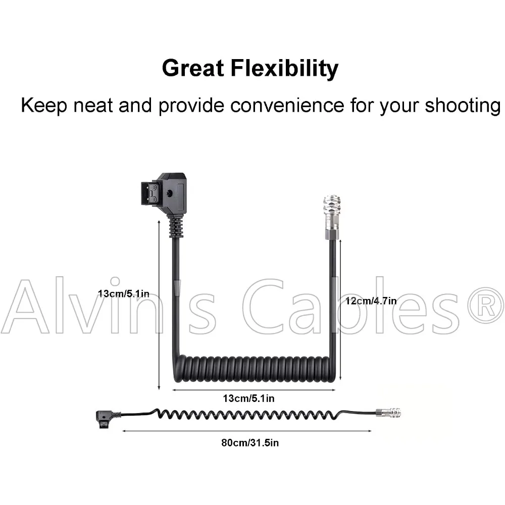 كابلات ألفين BMPCC 4K 6K إلى D كابل طاقة للكاميرا Blackmagic Pocket Cinema 4K |   6 ك |   برو ويبو 2 دبوس أنثى إلى P Tap