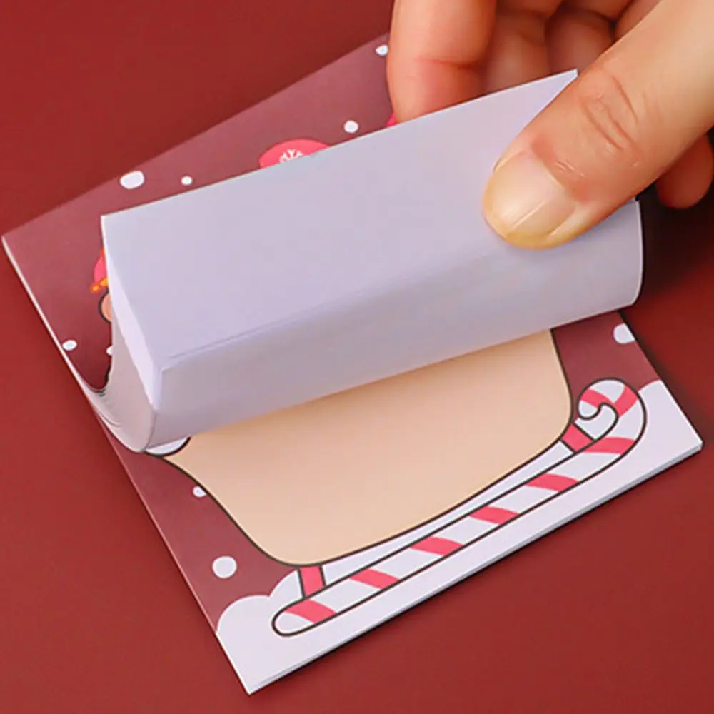 

Cute Cartoon Office Supplies Santa Notepad Paper Posts Stationery Christmas Memo Pads Sticky Notes Message Notes Writing Paper