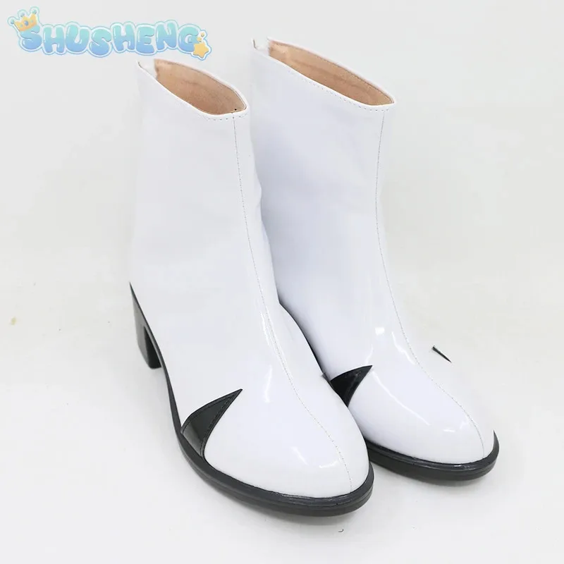 

COSda@Ayanami Rei Cosplay Anime EVA Shoes high quality leather-heeled short boots for men women party carnival fashion boot