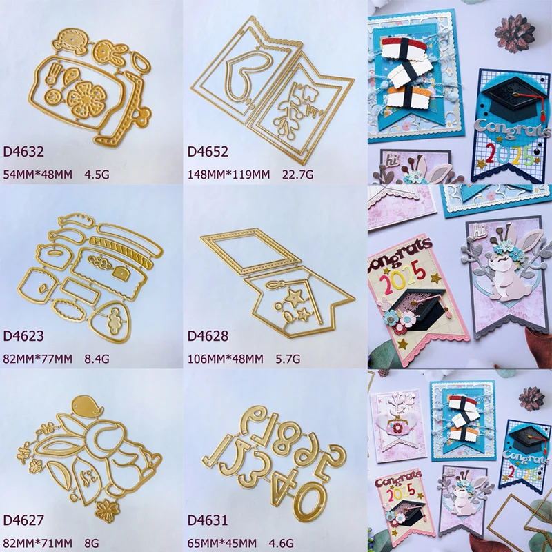 Assorted Theme Metal Cutting Dies Kitchenware Rabbit Book Envelope Number Frame For DIY Scrapbooking Greeting Card Paper Craft