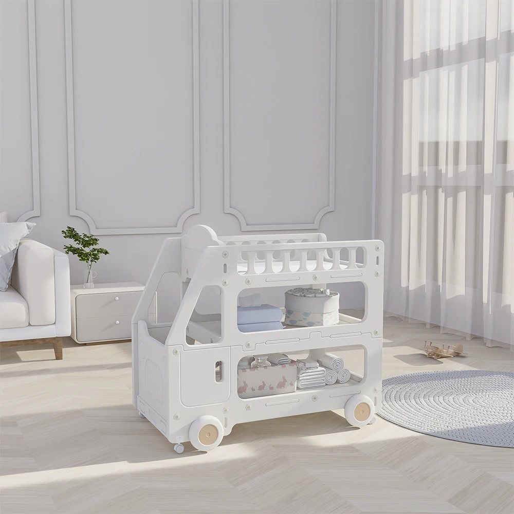 Three-Layer Rack Houseuse Multifunctional Plastic Storage Holders & Racks On Wheels Standing For Baby