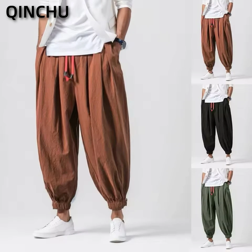 

Мужские свободные брюки QINCHU с широкими штанинами и зауженным низом
