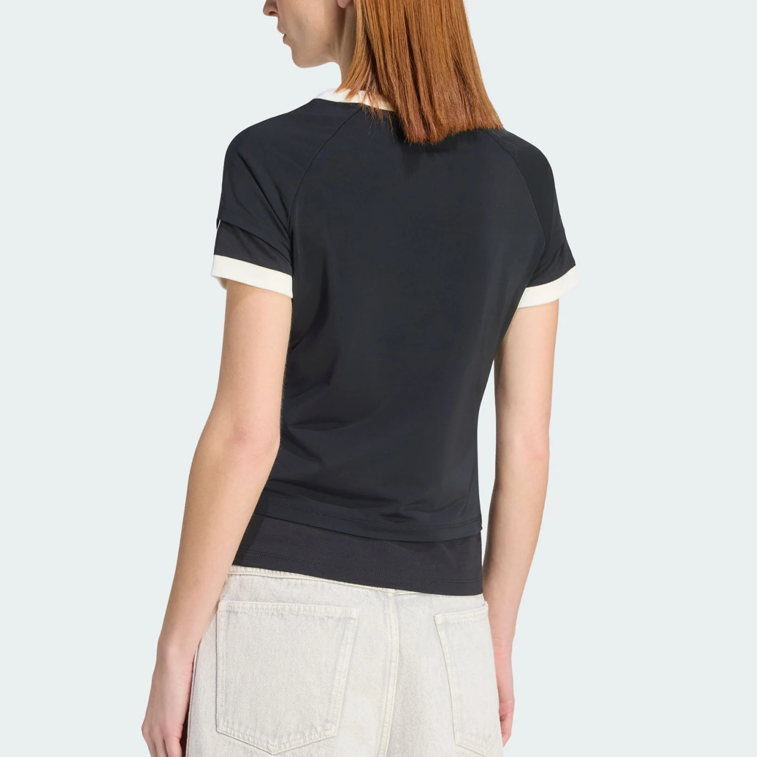 Adidas genuine clover women's double-layer sports slim fit short sleeved T-shirt KW4528