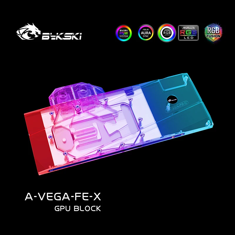 Imagem -03 - Bykski-uso de Bloco de Água para Amd Msi Gigabyte Sapphire Xfx Radeon rx Vega 56 64 Refrence Edition Placa Gráfica de Capa Completa