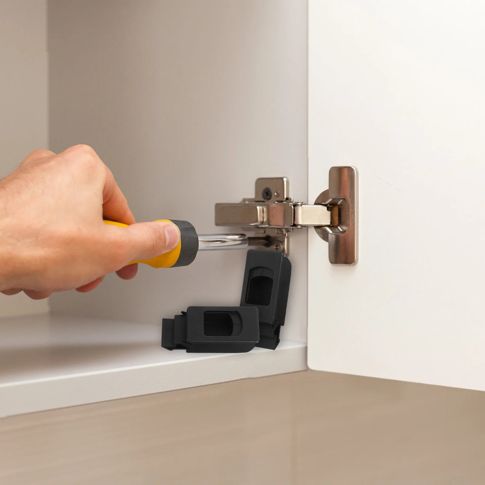 

10Pcs Plastic Cabinet Door Latch ABS Engineering Push Button Lock for Secure Hidden Installation Home Office Commercial