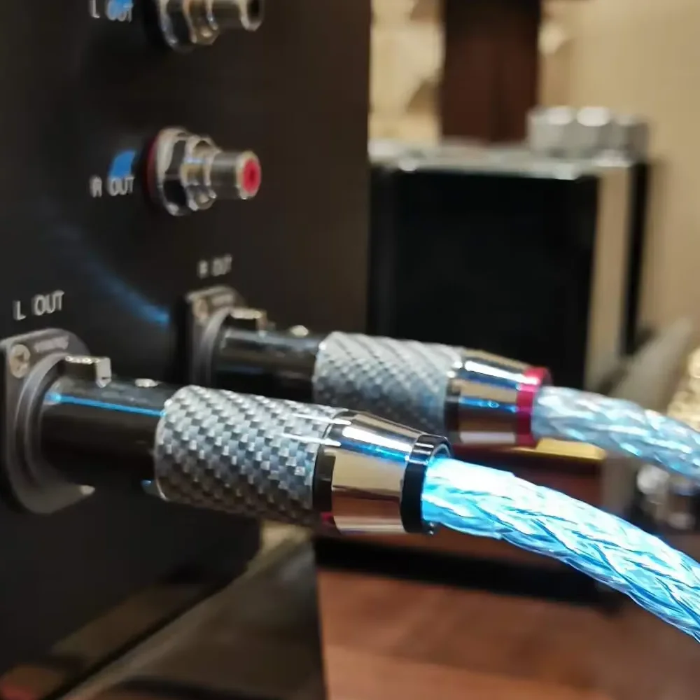 하이엔드 8AG 은도금 OCC 16 스트랜드 XLR 밸런스드 케이블 카본 파이버 3핀 오디오 케이블 하이파이 스테레오 시스템용