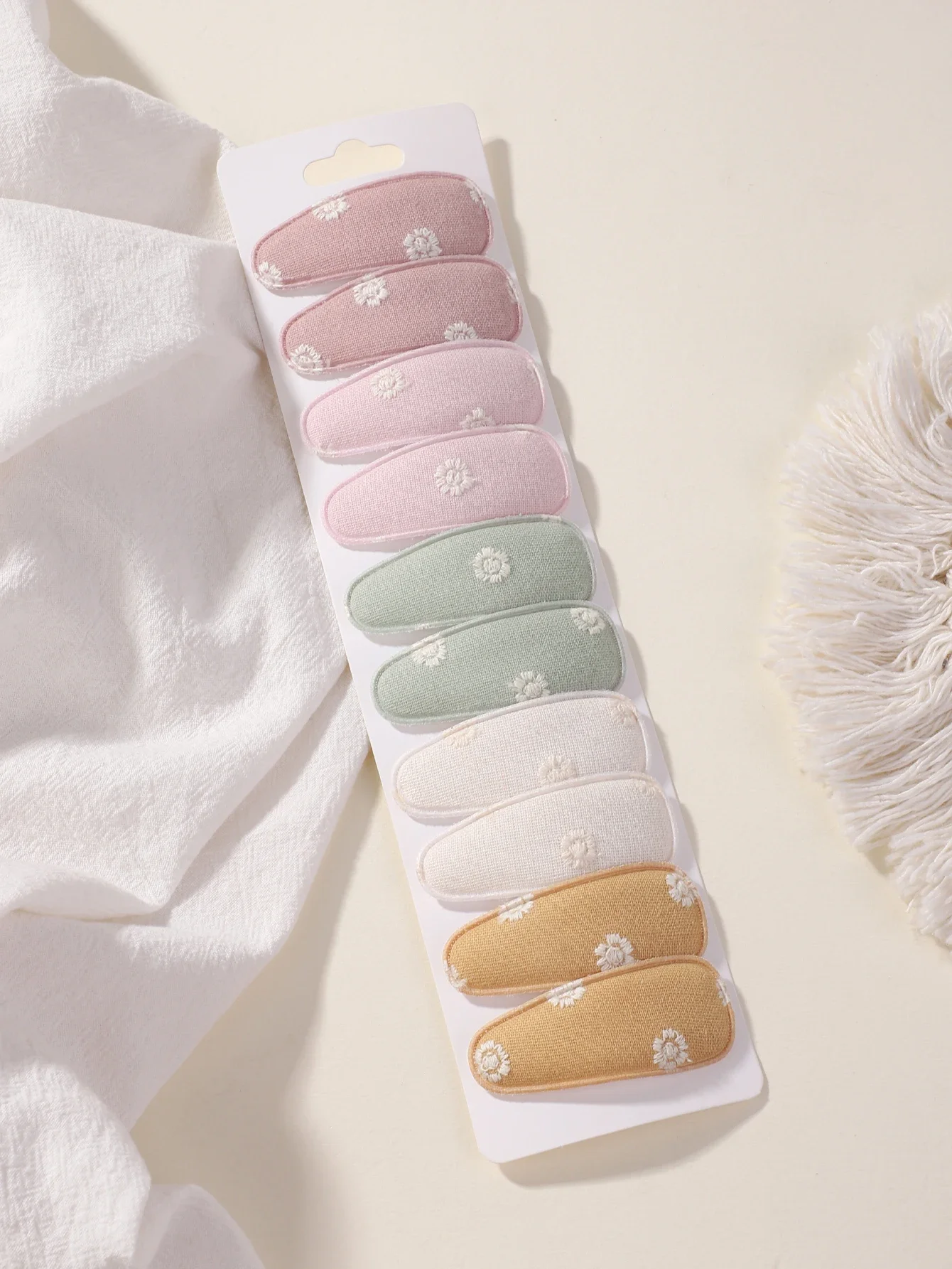

10Pcs/set Hair Clip Newborn Print Cotton Alloy Hair Bow Snap Set Fabric Plaid Hairpins Girls Kids Headwear Baby Hair Accessories