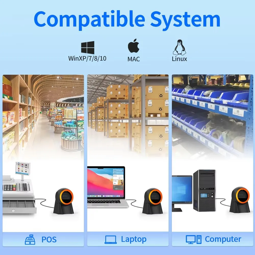 Desktop barcodescanner QR-codelezer POS-marktcodelezer te koop - Efficiënte prijsscantool
