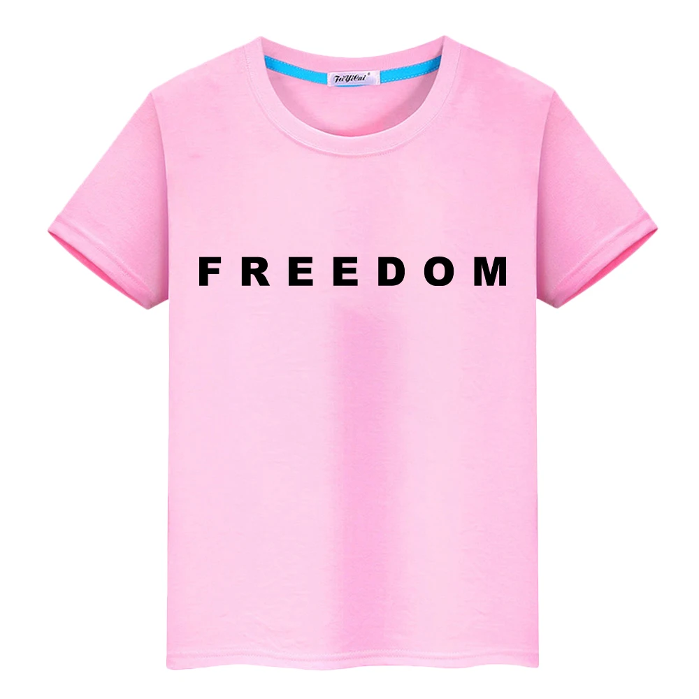 

Charlie Kirk FREEDOM 100%Cotton t shirt for kids boy 10year print Anime Short Halloween cartoon Tops Tees y2k kids clothes girls