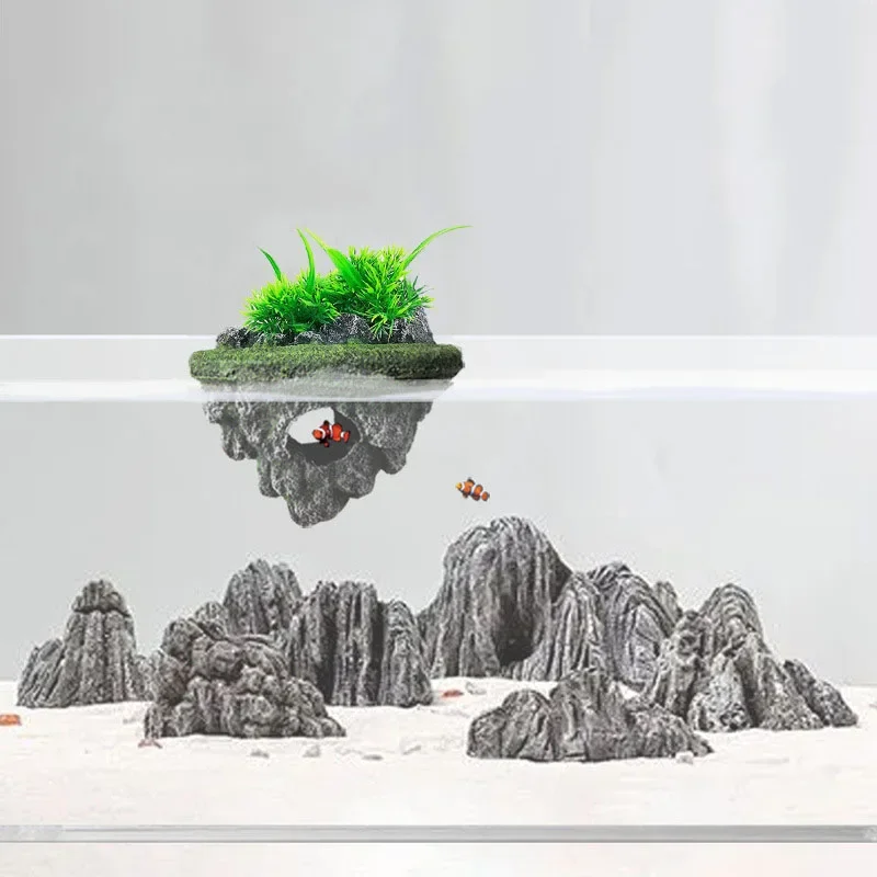 Floating Island Rockery Empty Island Aquarium Landscape Decoration Floating Stone Fish Tank Ecological Scenery