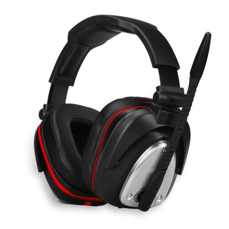 HUHD-K5U Wireless Gaming Headset 2.4G PS4 Headset 7.1 Surround Sound Foldable Easy Ultra-Low Latency Gaming Headset