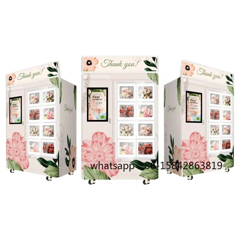1.5 Inch Touch Screen Automatic Locker Vending Machine Refrigerated Flower Vending Machine