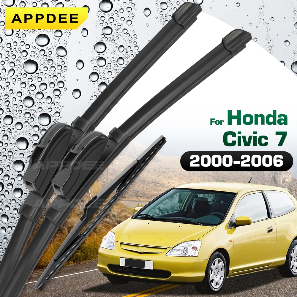 

Силиконовый и резиновый дворник для Honda Civic 7 2000-2006, передние и задние щетки стеклоочистителя, щетки для лобового стекла, окон