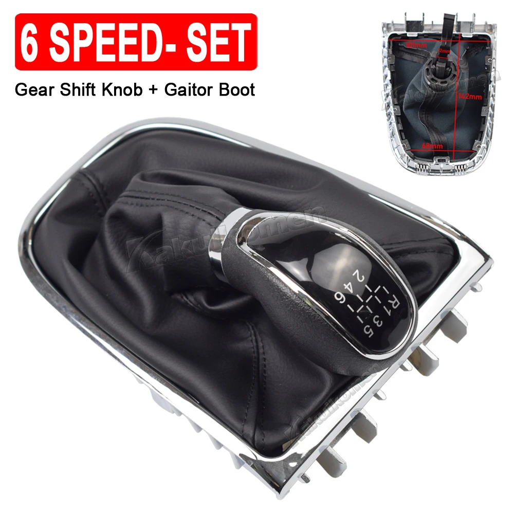 12mm for buick excelle GT/XT OPEL ASTRA 5 / 6 Speed Black Frame Gear Shift Knob Lever Gaiter Boot 55565904