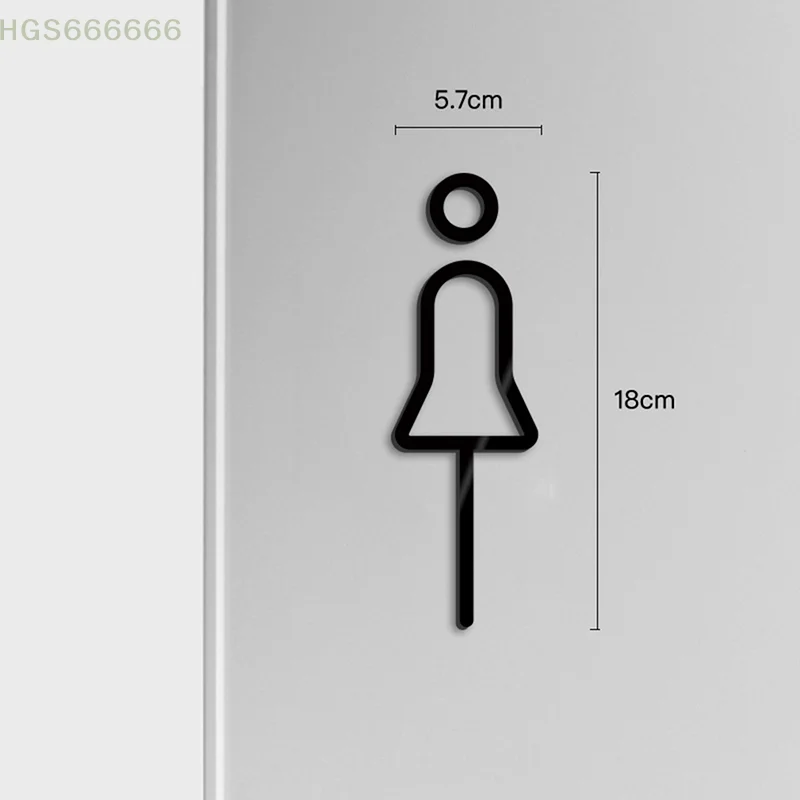 

Black Gold Color Wall Label Sticker Wc Holder Signage Board Toilet Sign Plate Brass Wash Room Door