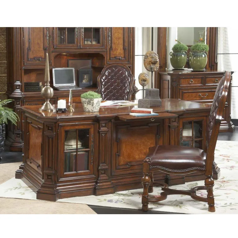 *American Luxury Solid Wood Office Furniture Desk Computer Desk Hotel Villa Can Be Customized Size Factory Direct Sales