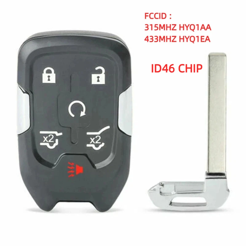 

Smart Remote Control Car Key With 6 Buttons for GMC Yukon Yukon XL Denali 2015 2016 2017 2018 2019 2020 Fob HYQ1AA HYQ1EA