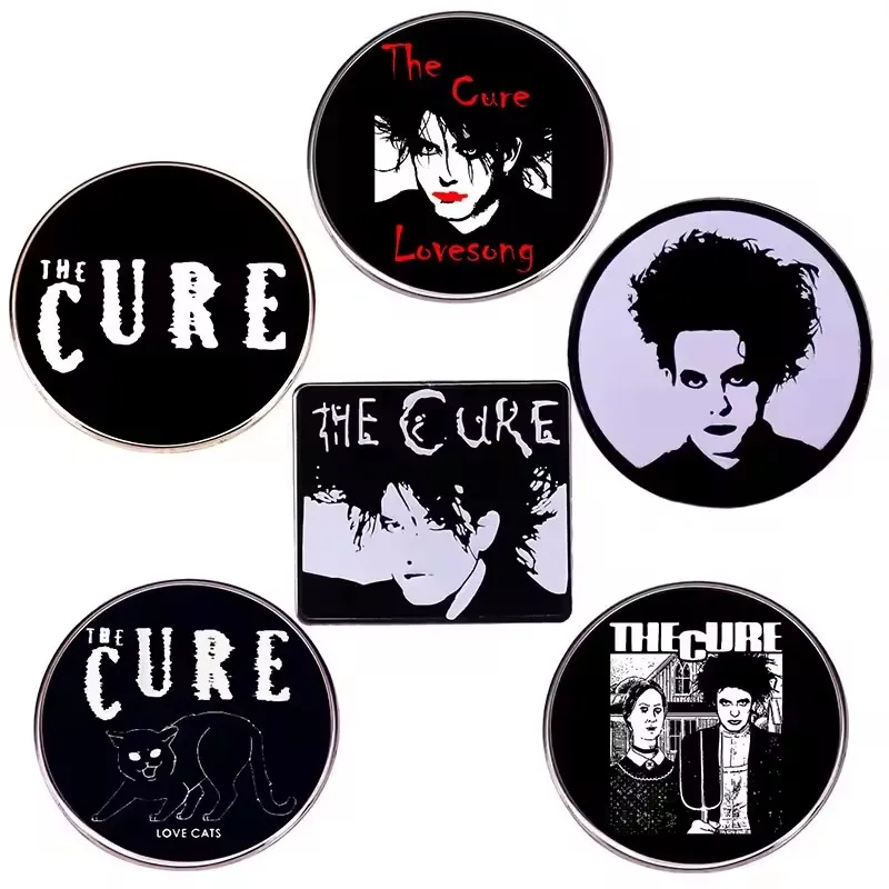 Gothic Punk Cure Rock Band Enamel Pins Music Metal Brooch Badge Fashion Jewellery Clothes Hat Backpack Accessory Gifts