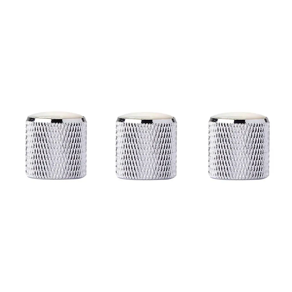 

3 Pcs of Pack Iron Chrome Guitar Knob Silver for Musical Lovers