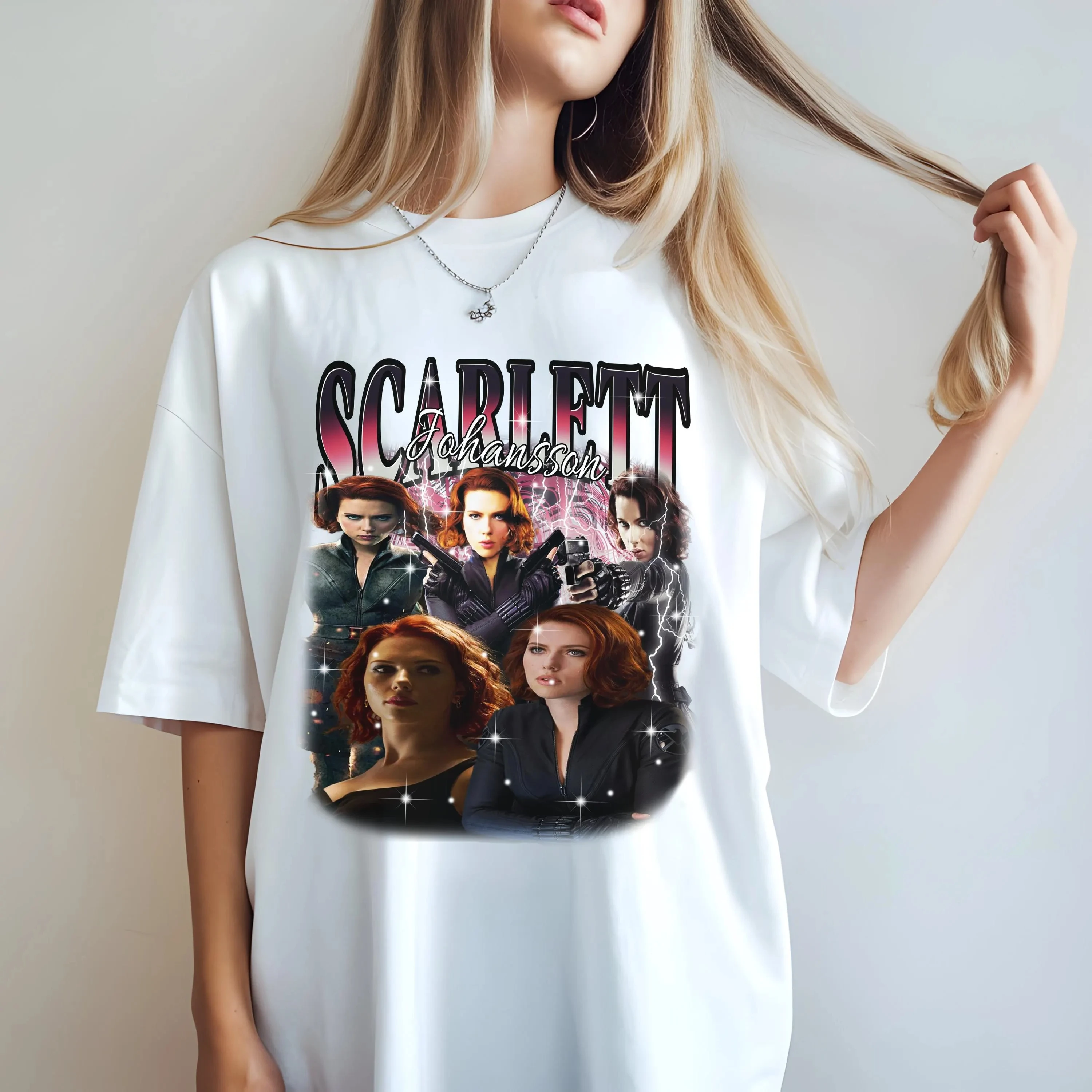 Camiseta Vintage Scarlett Johansson de colores cómodos, camiseta Retro Scarlett, camiseta Scarlett Johansson Scarlett, camisetas Scarlett