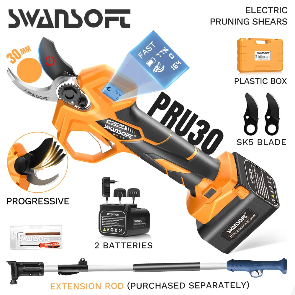 Podadora eléctrica SWANSOFT Pru30 850W funcionalidad progresiva tijeras eléctricas para huerto tijeras de jardín herramientas de jardín
