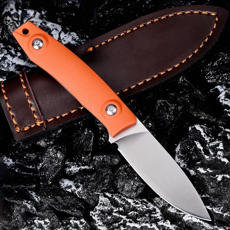 HWZBBEN Z040 Self Defense Straight Knife Fixed Blade Knife Outdoor Camping Hunting Pocket Kitchen G10 Handle Multi-purpose Edc