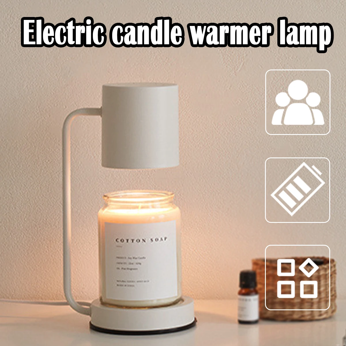 

Candle Warmer Lamp With Timer Dimmer 220v/110v Buld Gu10 Halogen Dimmable Wax Fragrance Light Electric Night Smart Lamp, Heating