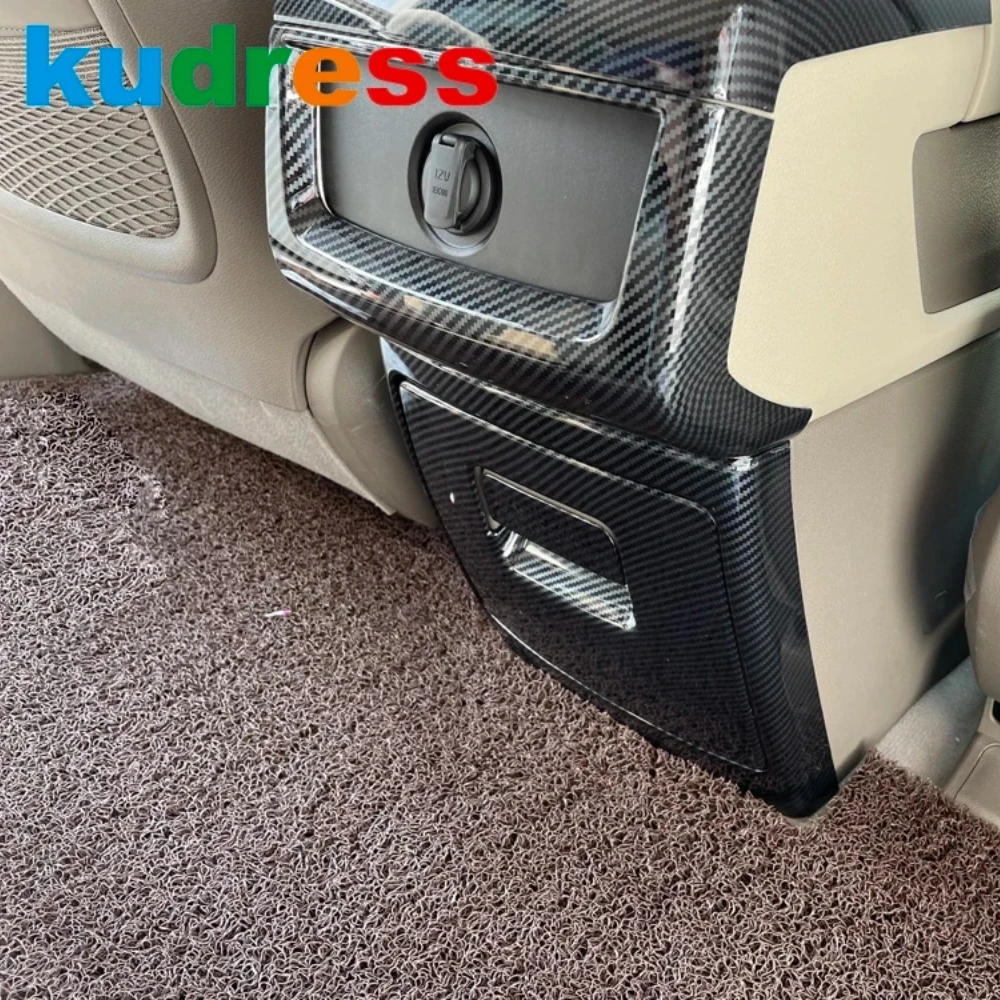 

For Kia KA4 Carnival 2020-2023 2024 Carbon Fiber Car Armrest Box Rear Air Condition Vent Outlet Cover Trim Interior Accessories