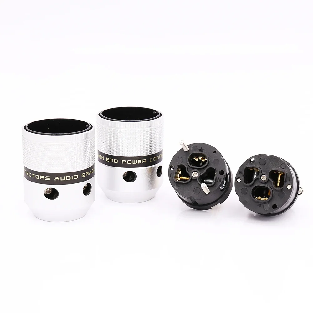 Pair Hi End tembaga/Rhodium/emas berlapis US AC Power Plug HIFI Audio Grade tembaga US plug & IEC DIY kabel daya