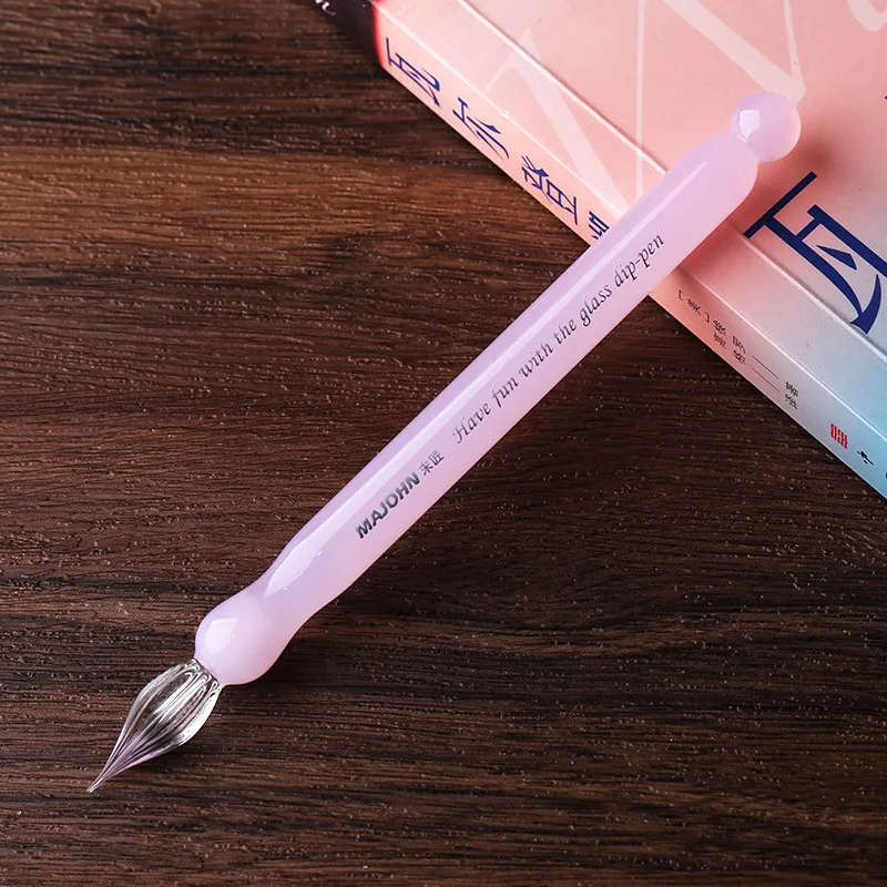 MAJOHN Sakura Snow Mini Short Glass Dip Pen Color Ink Hand Tent Expert Drawing Drawing Drawing Hook Line Flower Body English Pen