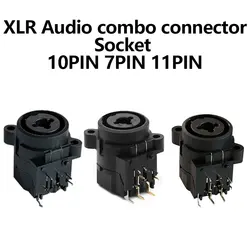 XLR Audio combo connector Socket 10PIN 7PIN 11PIN