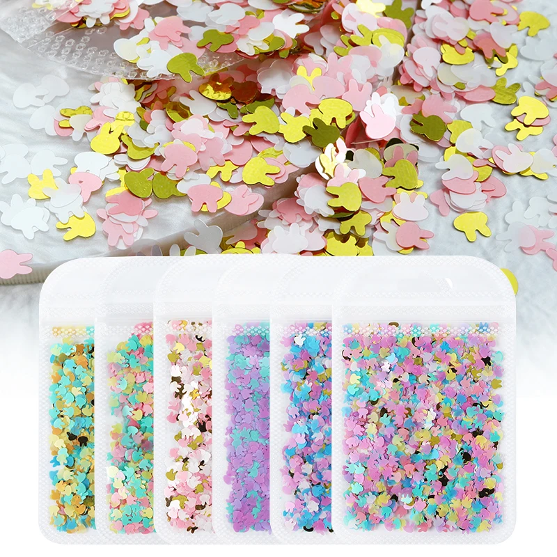 Kawaii Bunny Resin Filling DIY Epoxy Resin Accessories Rabbit Shape Resin Sequins Filler UV Silicone Mold Pigment Jewelry Making