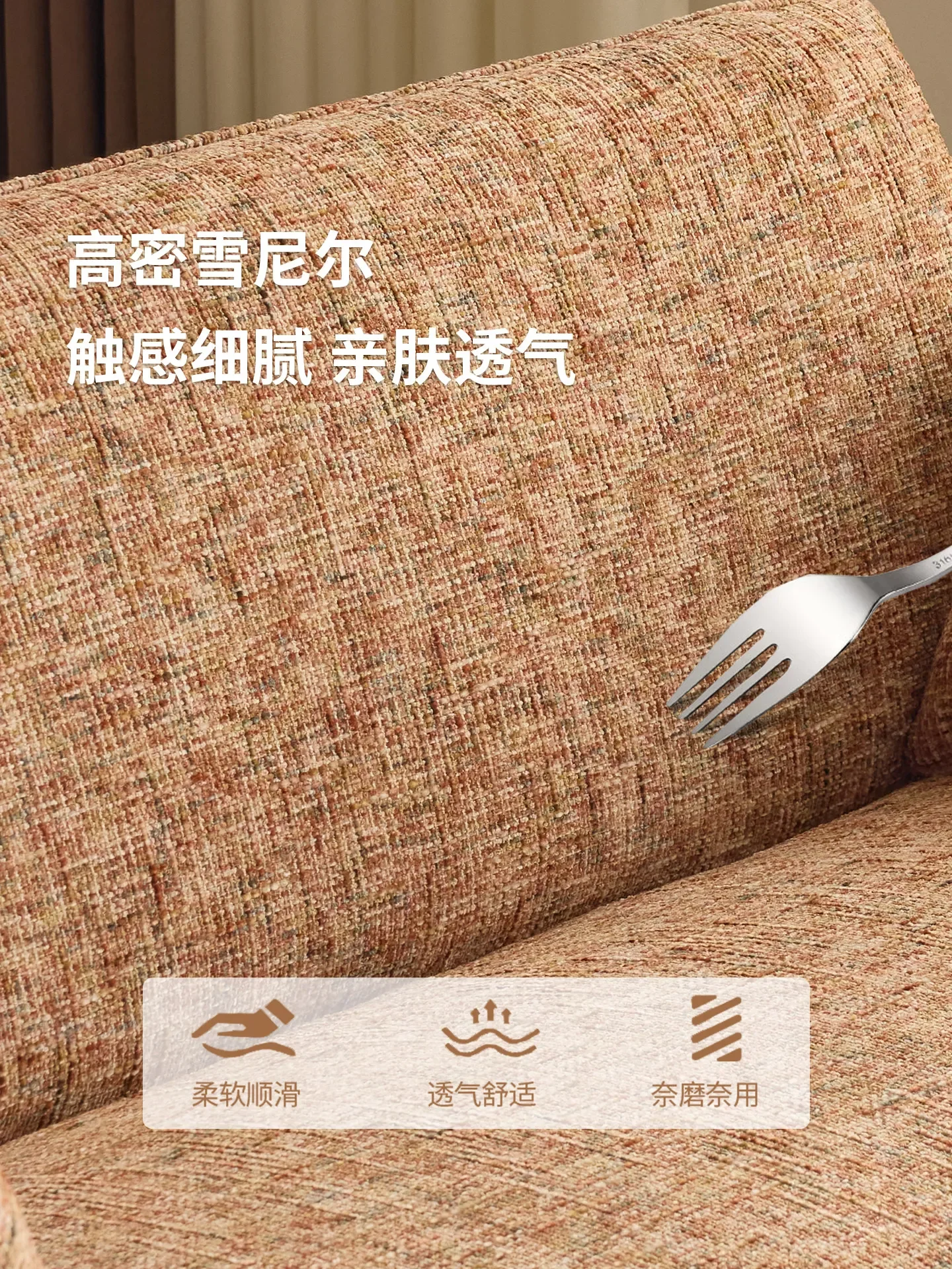 small apartment fabric sofa household living room B & B reception leisure double three straight row sofa