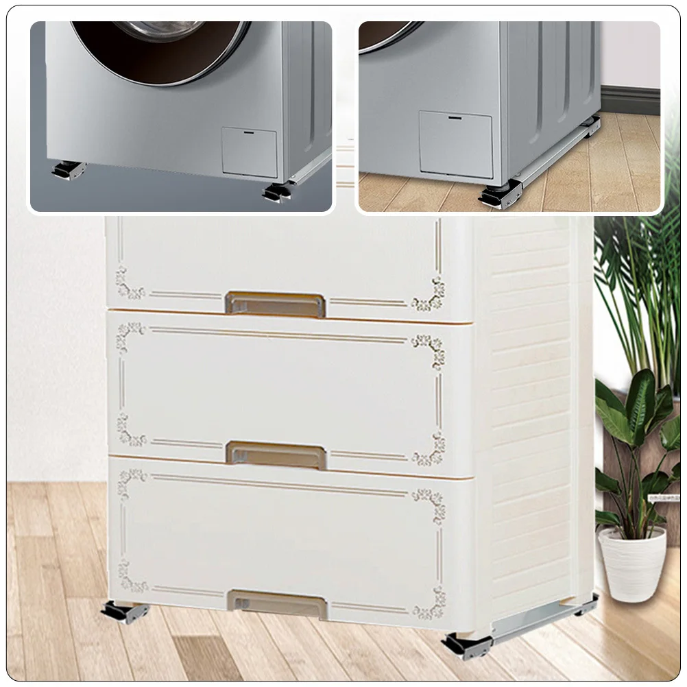 1 زوج قاعدة الغسالة قابلة للتمديد قابل للتعديل حامل الهاتف المحمول لغسالة الثلاجة الأجهزة المتزلجون عربة الأجهزة المتزلجون #3