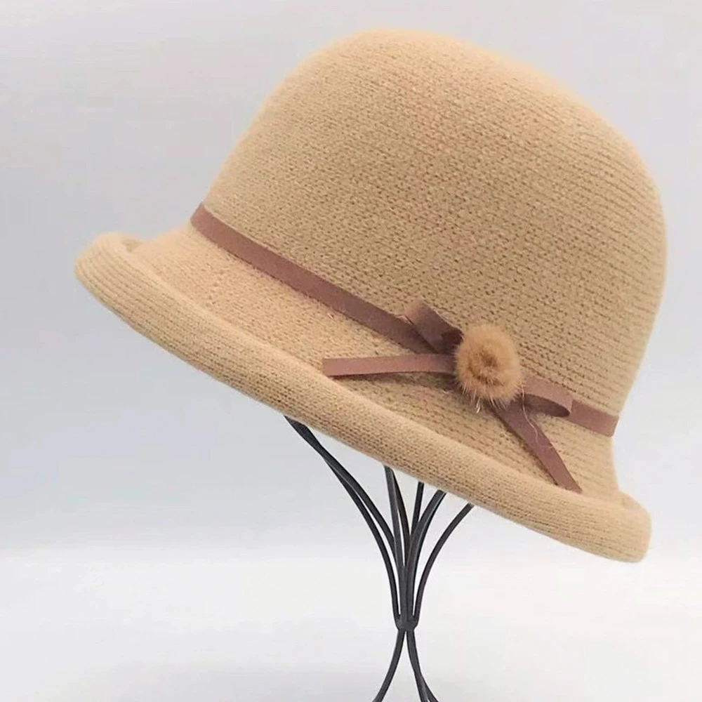 Hut mit gerollter Krempe, Herbst und Winter, dünner Stil, japanische Mode, vielseitiger Eimerhut zum Gesichtsschlankheit, Sonnenschutzhut – Detail 8
