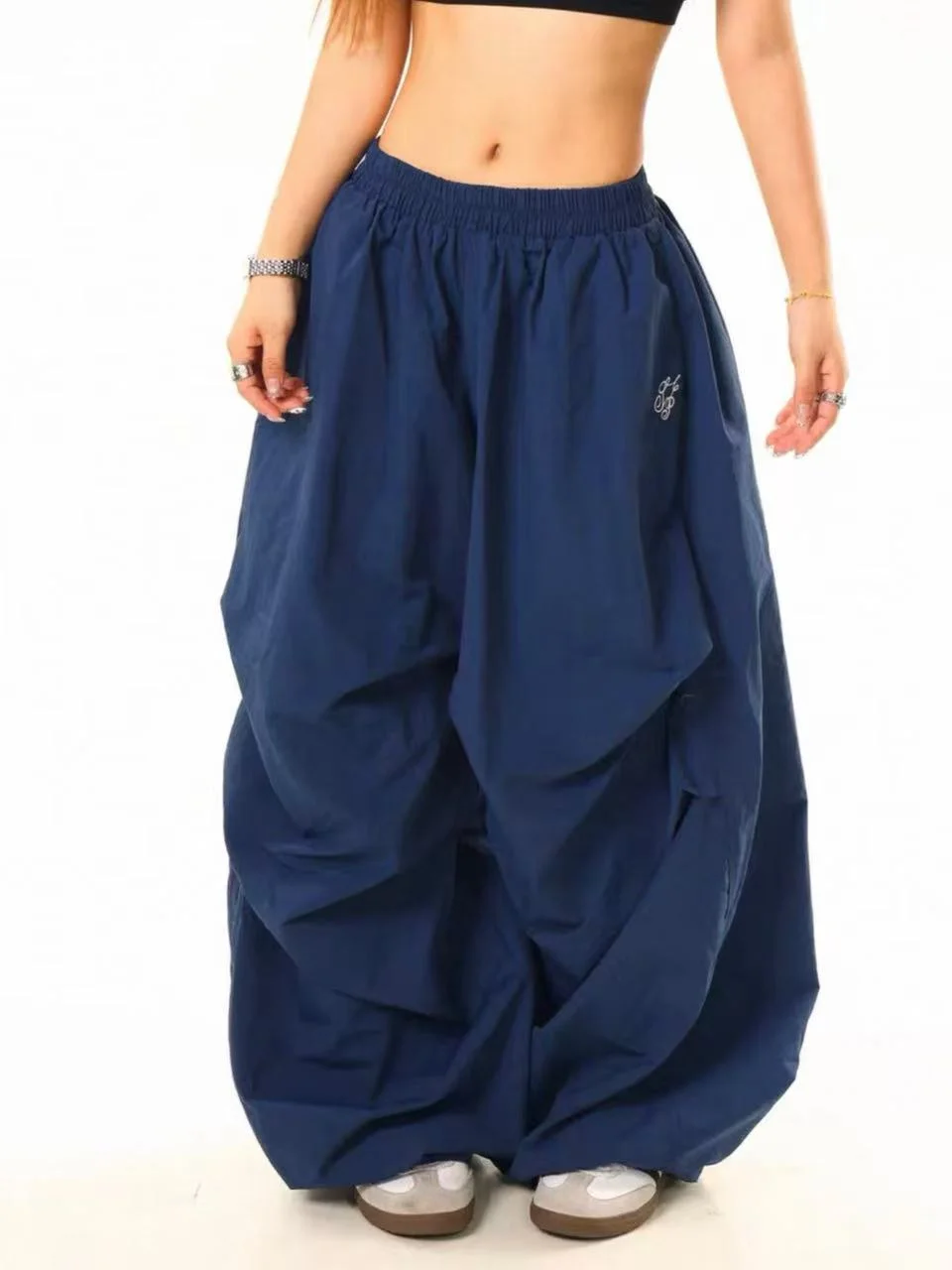 

Брюки-парашюты женские Damen летние муслиновые прямые силуэт Highstreet оверсайз на открытом воздухе легкие быстросохнущие художественные