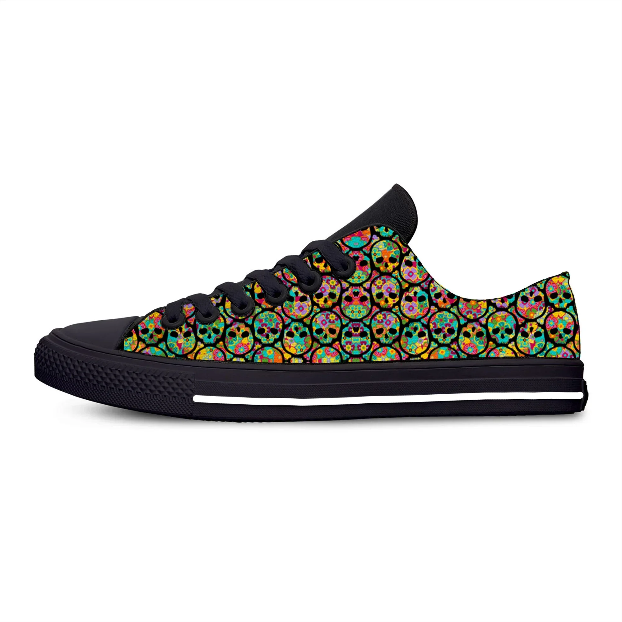 Hot Cool Summer Mexican Sugar Skull Dead Novelty Design Classic Canvas Shoes Men Women Casual Sneakers Low Top Board Shoes - view 4