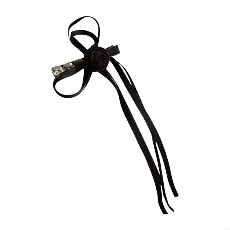 

Antiskid Bows Hair Clip Double Layers Hairpin Bowknot Hairclips with Long Tails for Parties and Weddings